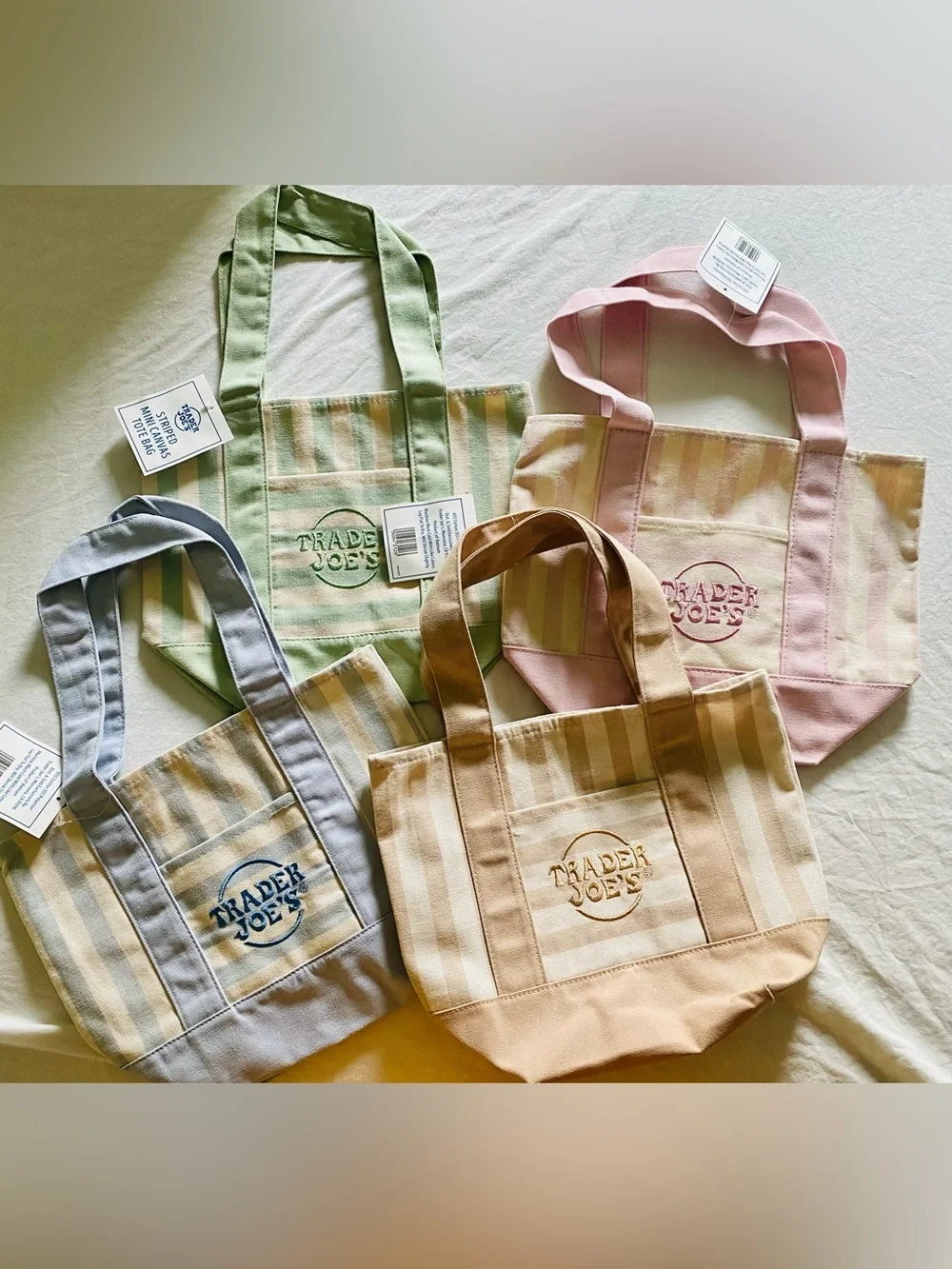 NEW Trader Joe’s Limited Edition Striped Pastel Tote Bag 2026